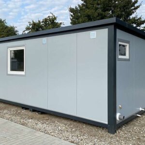 Conteneur 6 x 2,40 m + WC, douche et cuisine