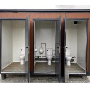 Conteneur Sanitaire Type Pavillon avec Triple Cabine